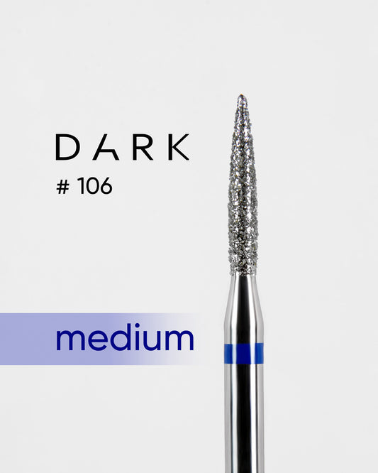 DARK Diamond Bit #106 Blue Flame 018 – Professional Nail Drill Bit, 1pc