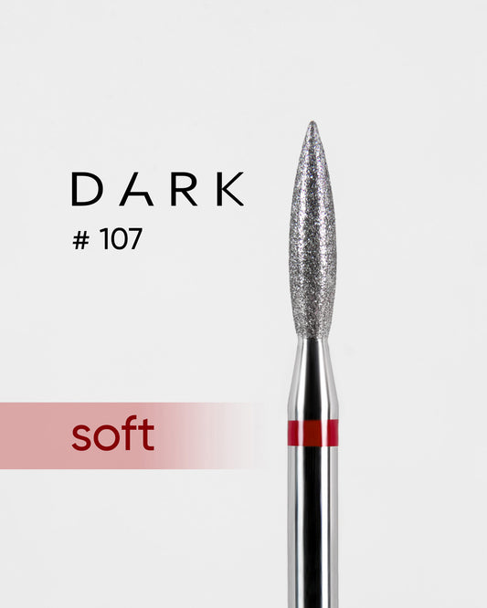 DARK Diamond Bit #107 Red Flame 023 – Professional Nail Drill Bit, 1pc