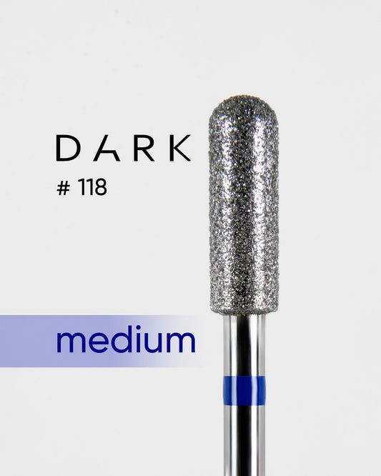 DARK Diamond Bit #118 Blue Rounded Barrel 040 – Professional Nail Drill Bit, 1pc