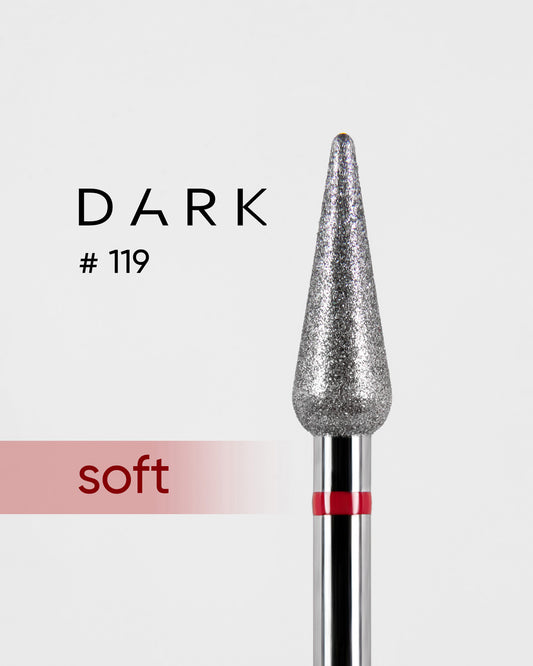DARK Diamond Bit #119 Red Long Bud 042 – Professional Nail Drill Bit, 1pc