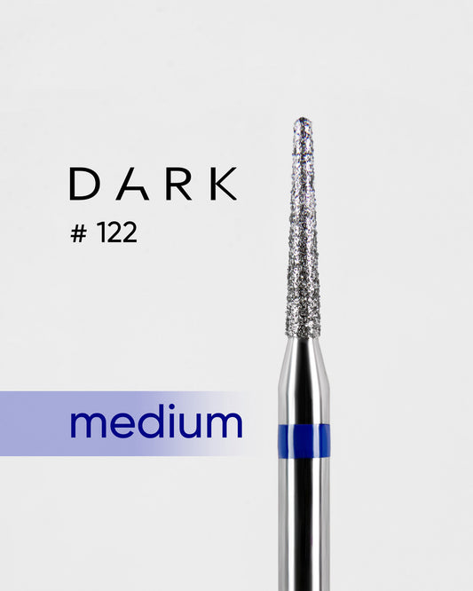 DARK Diamond Bit #122 Blue Needle 016 – Professional Nail Drill Bit, 1pc