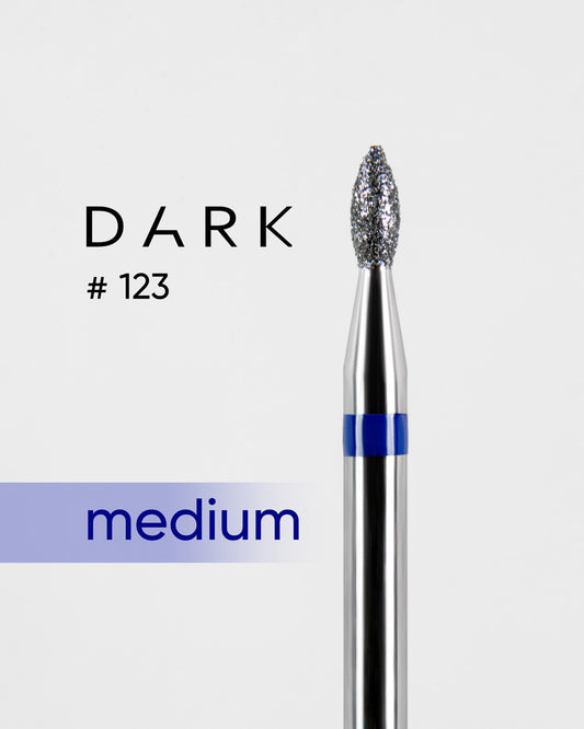 DARK Diamond Bit #123 Blue Straight Bud 018 – Professional Nail Drill Bit, 1pc