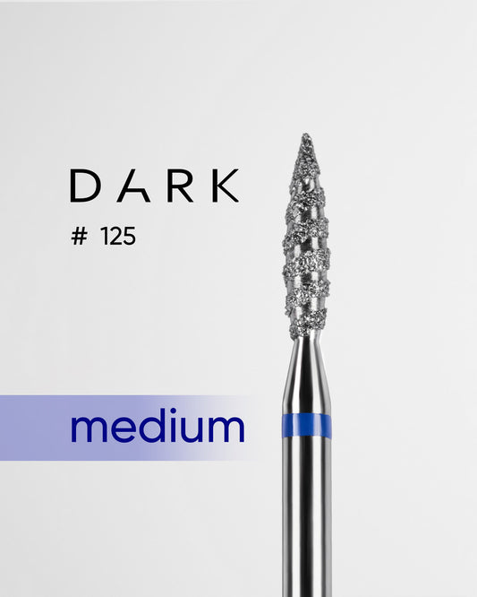 DARK Diamond Bit #125 Blue Tornado Flame 023 – Professional Nail Drill Bit, 1pc