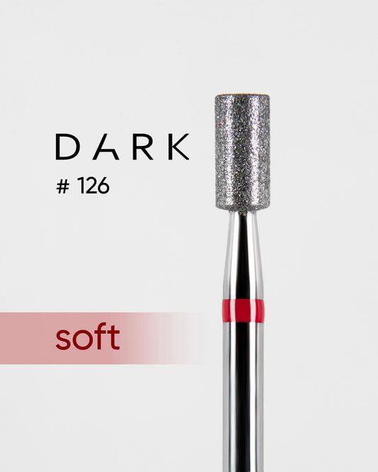 DARK Diamond Bit #126 Red Cylinder 032 – Professional Nail Drill Bit, 1pc