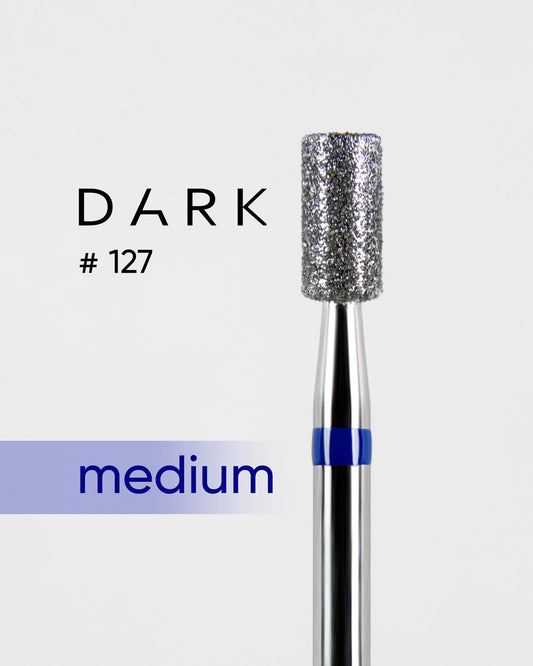 DARK Diamond Bit #127 Blue Cylinder 032 – Professional Nail Drill Bit, 1pc