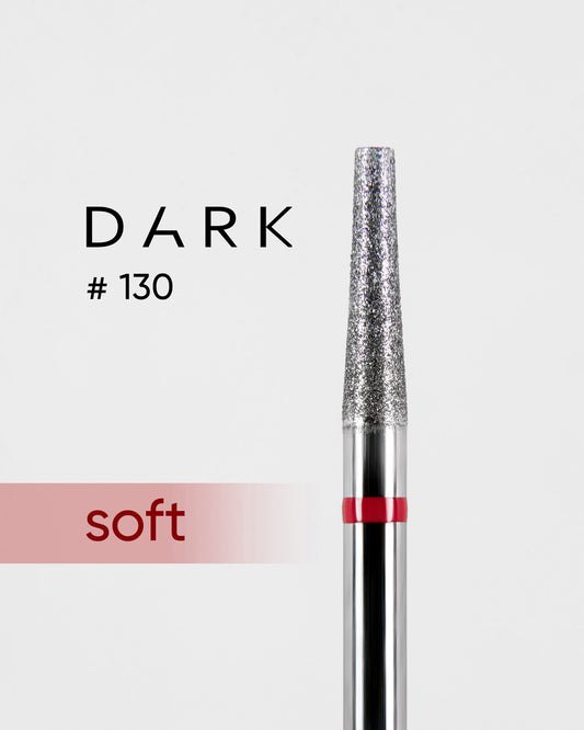 DARK Diamond Bit #130 Red Truncated Cone 025 – Professional Nail Drill Bit, 1pc