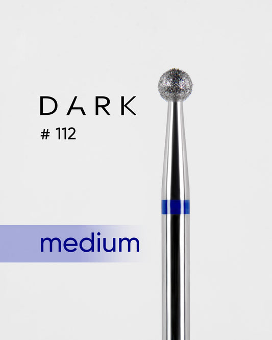 DARK Diamond Bit #112 Blue Ball 030 – Professional Nail Drill Bit, 1pc