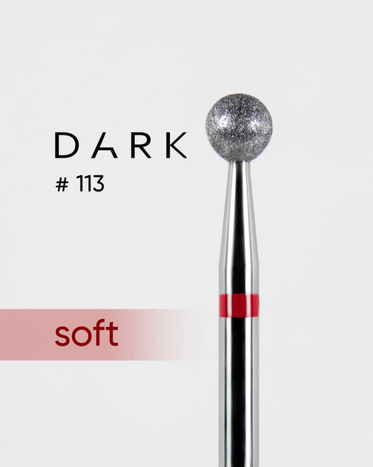 DARK Diamond Bit #113 Red Ball 040 – Professional Nail Drill Bit, 1pc