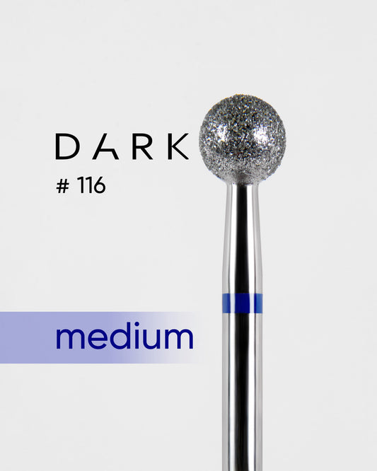 DARK Diamond Bit #116 Blue Ball 050 – Professional Nail Drill Bit, 1pc