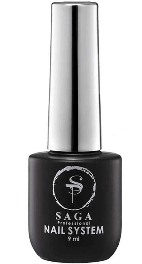 SAGA Professional Top Powder – No-wipe gel top coat with soft powder effect for nails, 9ml